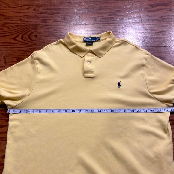 POLO BY RALPH LAUREN custom fit ultra soft 100% cotton MENS polo Yellow size XXL - Picture 7 of 10